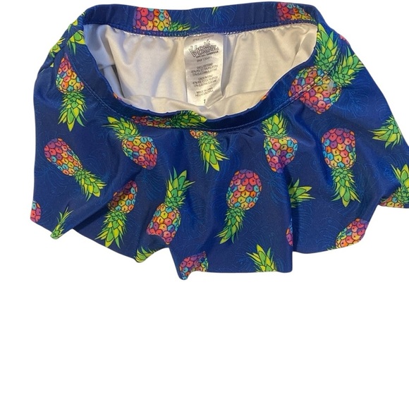 Blue and Green Pineapple Print Rashguard Swim Set - Picture 3 of 5